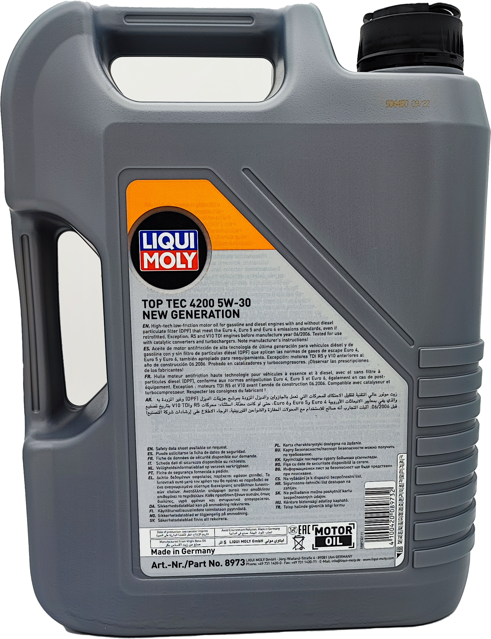 Liqui Moly 3707 5W-30 Top Tec 4200 Longlife III Motoröl 5l Kanister