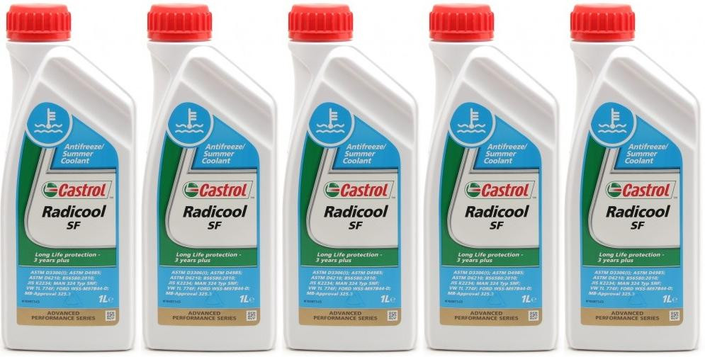 Castrol Radicool SF Kühlerfrostschutz Konzentrat 5x 1l = 5 Liter