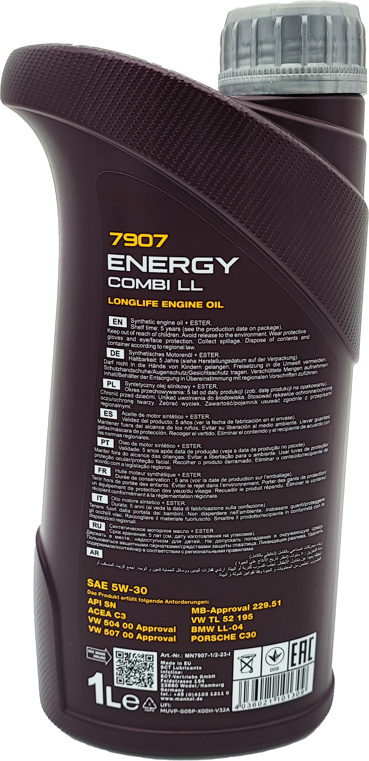 Mannol 7907 Energy Combi LL 5W-30 synthetisches Motoröl 1l Flasche