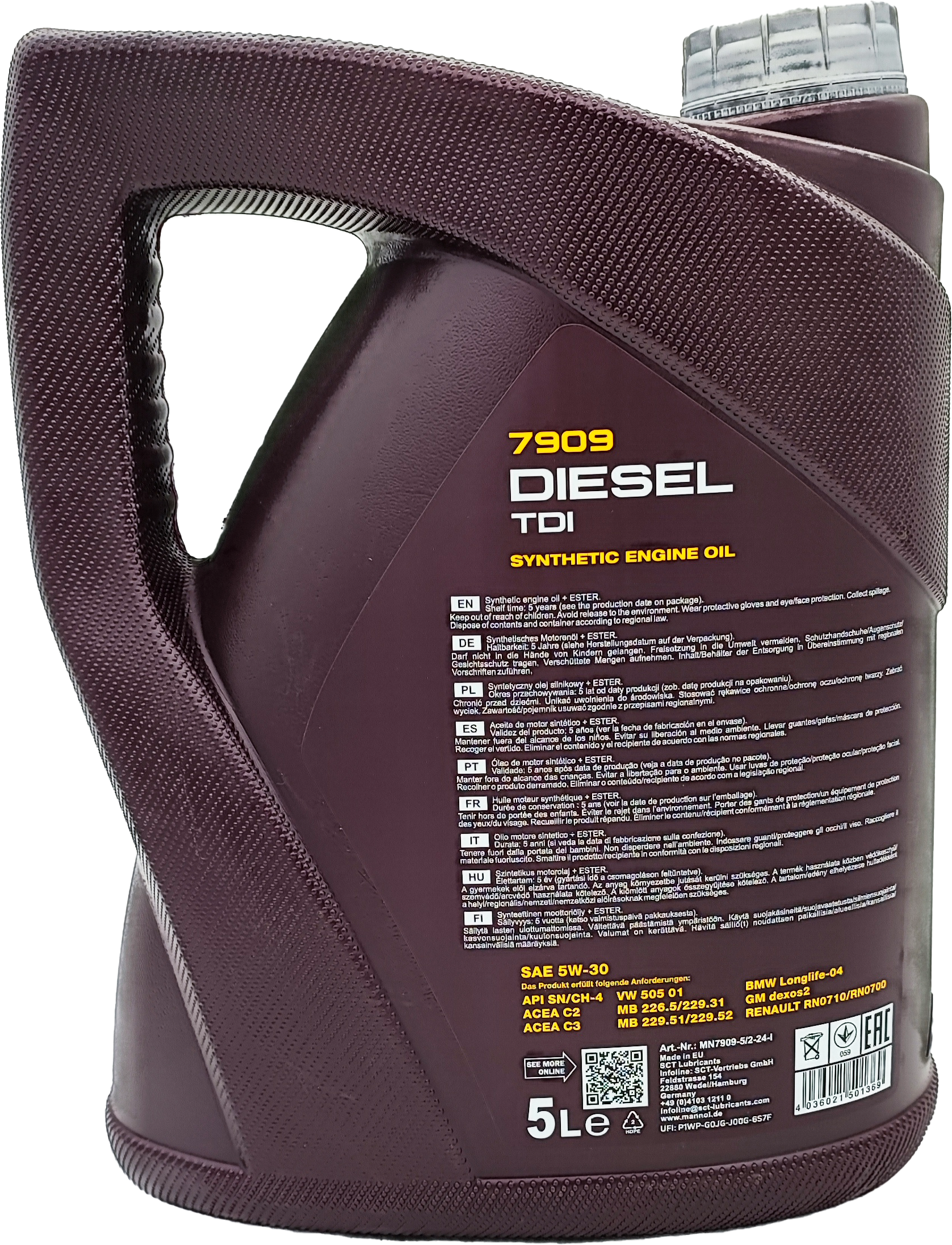 Mannol 7909 Diesel TDI 5W-30 synthetisches Motoröl 5l Kanister