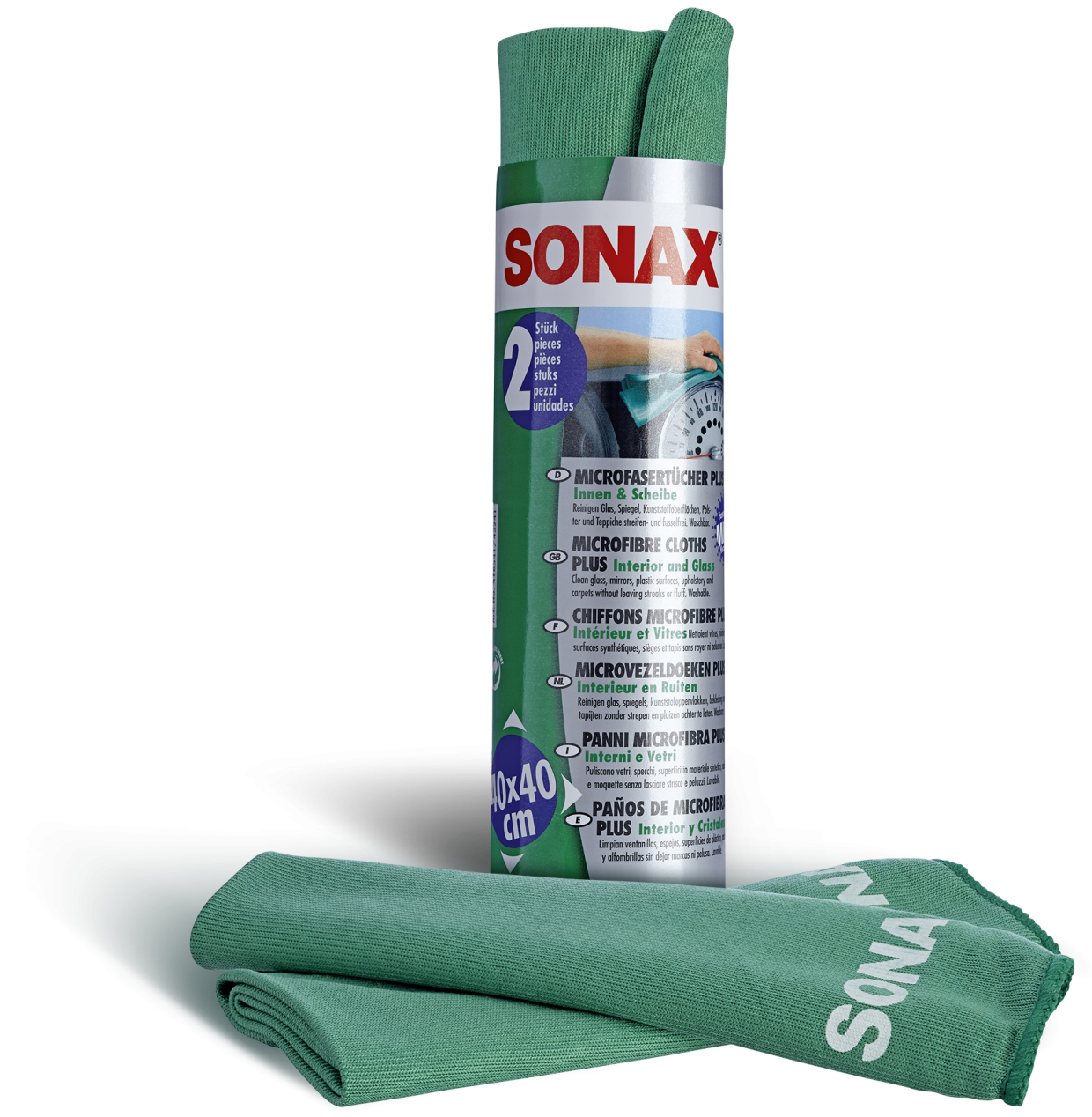 SONAX Microfaser Tücher PLUS Innen & Scheibe (2 St.)