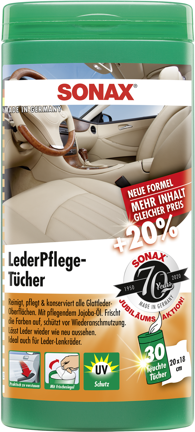 Sonax LederPflegeTücher Box 25Stk.