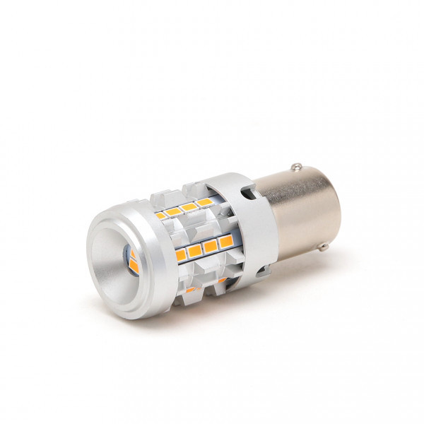 LIMOX LED Metalsockel PY21W Bau15s 26x 3030 SMD Orange 100 % Canbus Inside