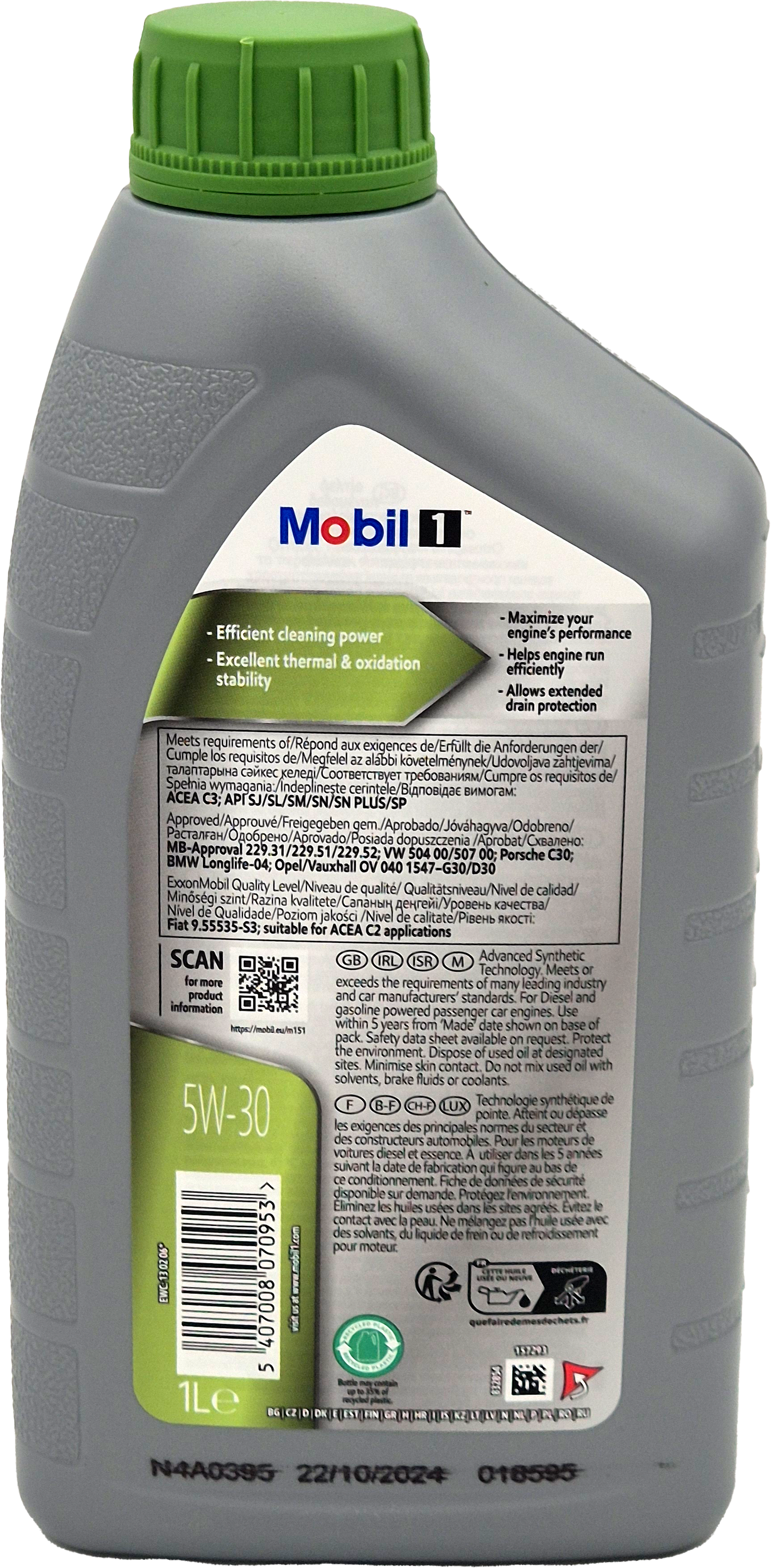 Mobil 1 ESP 5W-30 Motoröl 1l Flasche