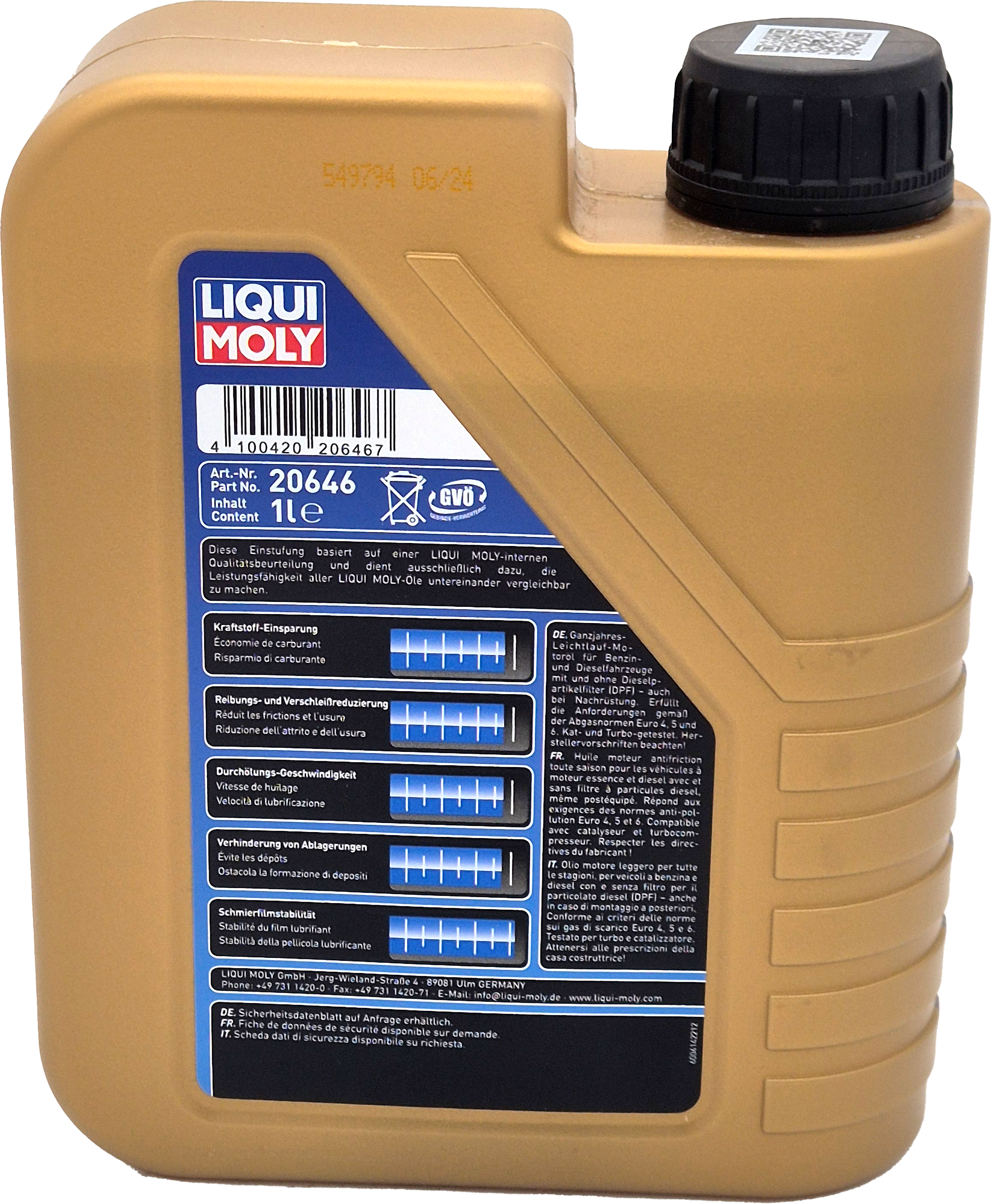 Liqui Moly 20646 5W-30 Longlife III Motoröl 1l Flasche