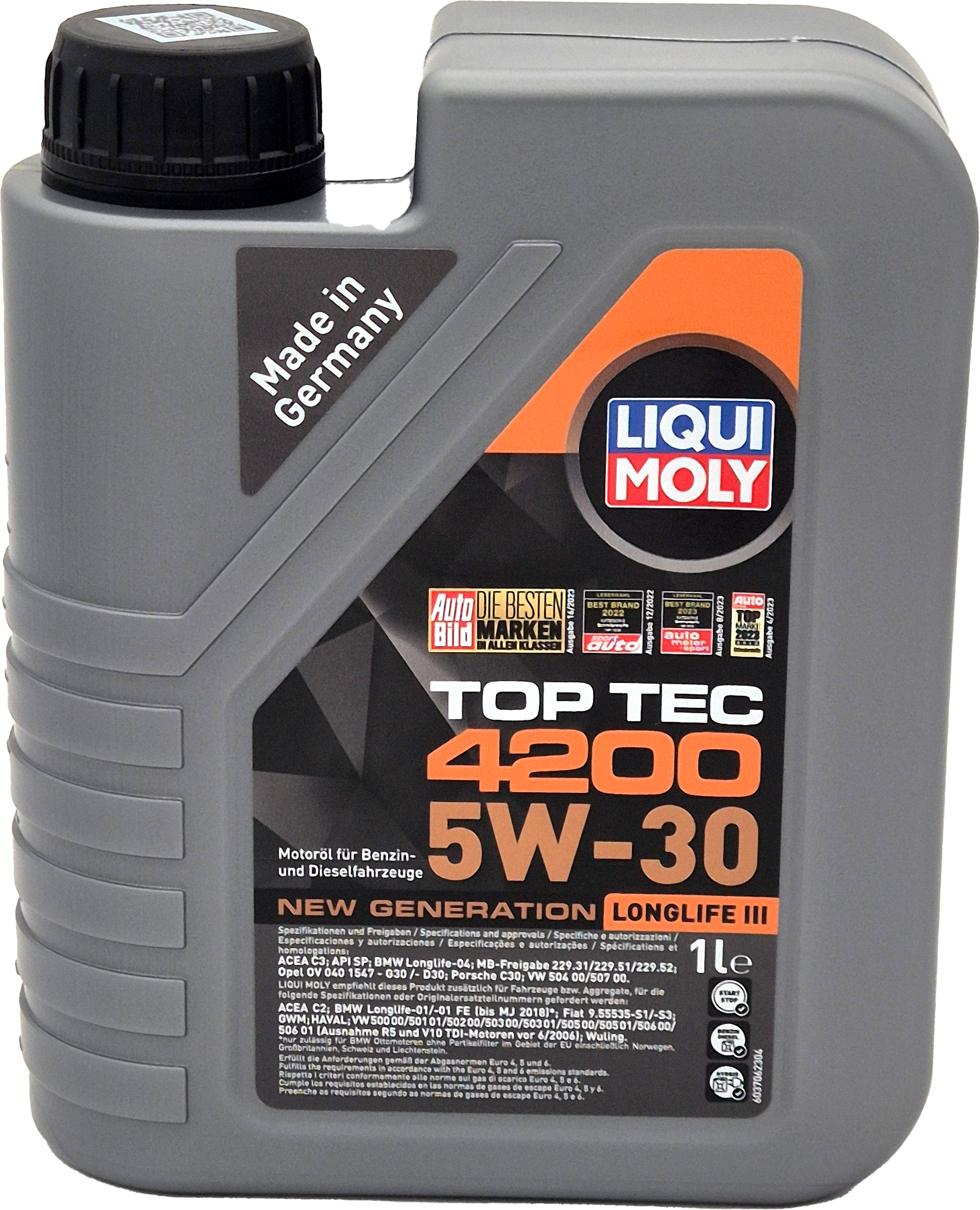 Liqui Moly 3706 5W-30 Top Tec 4200 Longlife III Motoröl 1l Flasche