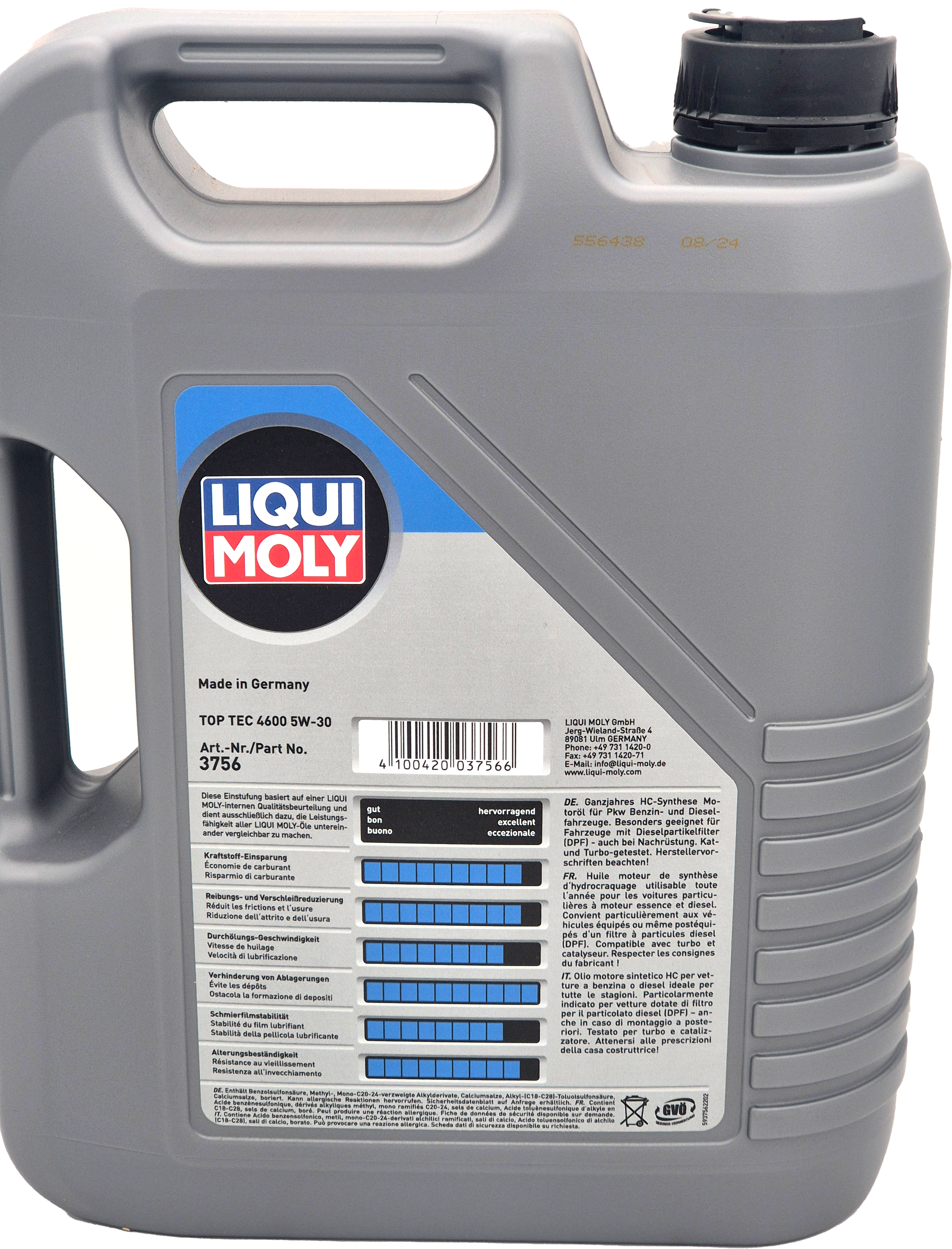 Liqui Moly 3756 5W-30 Top Tec 4600 Motoröl 5l Kanister