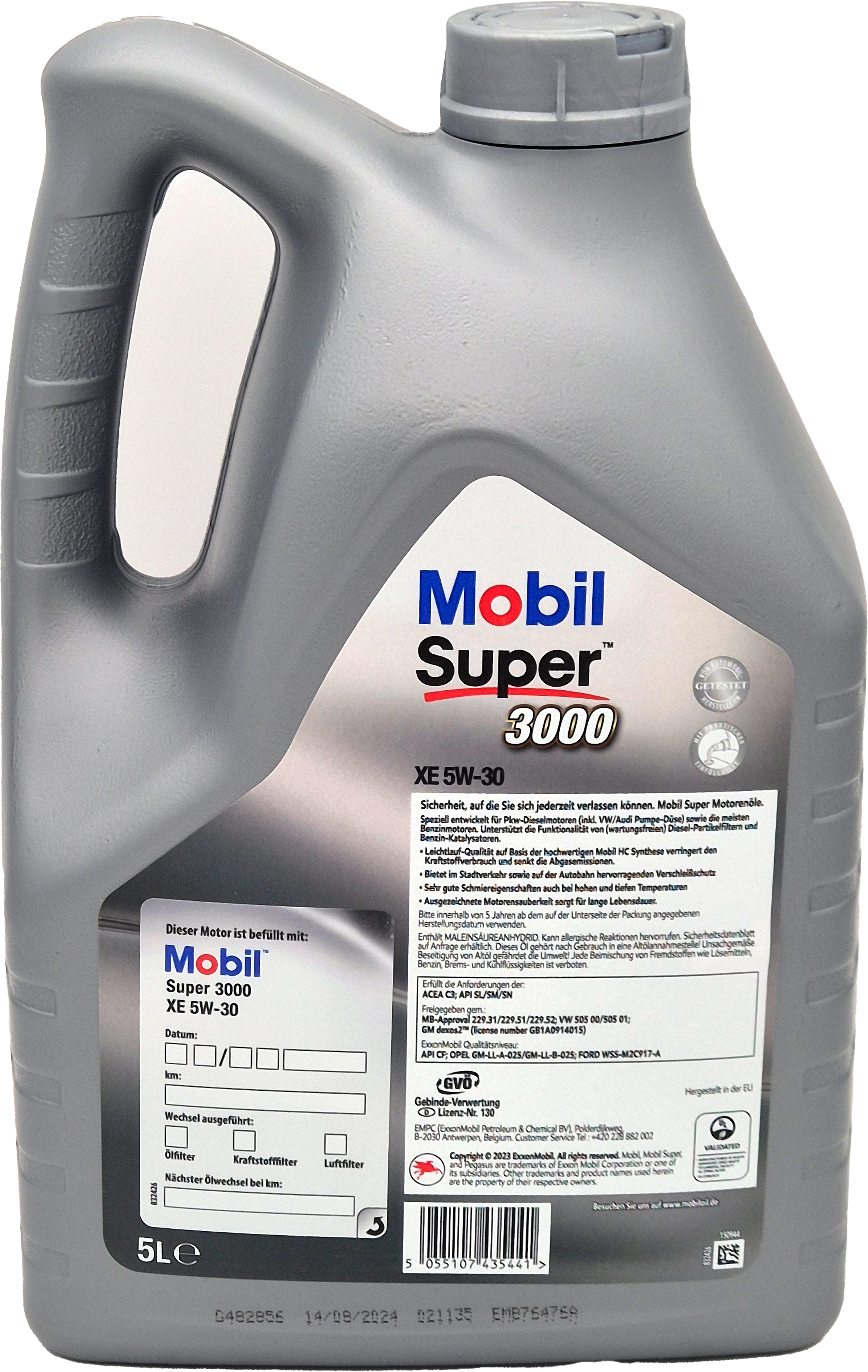 Mobil Super 3000 XE 5W-30 Motoröl 5l Kanister