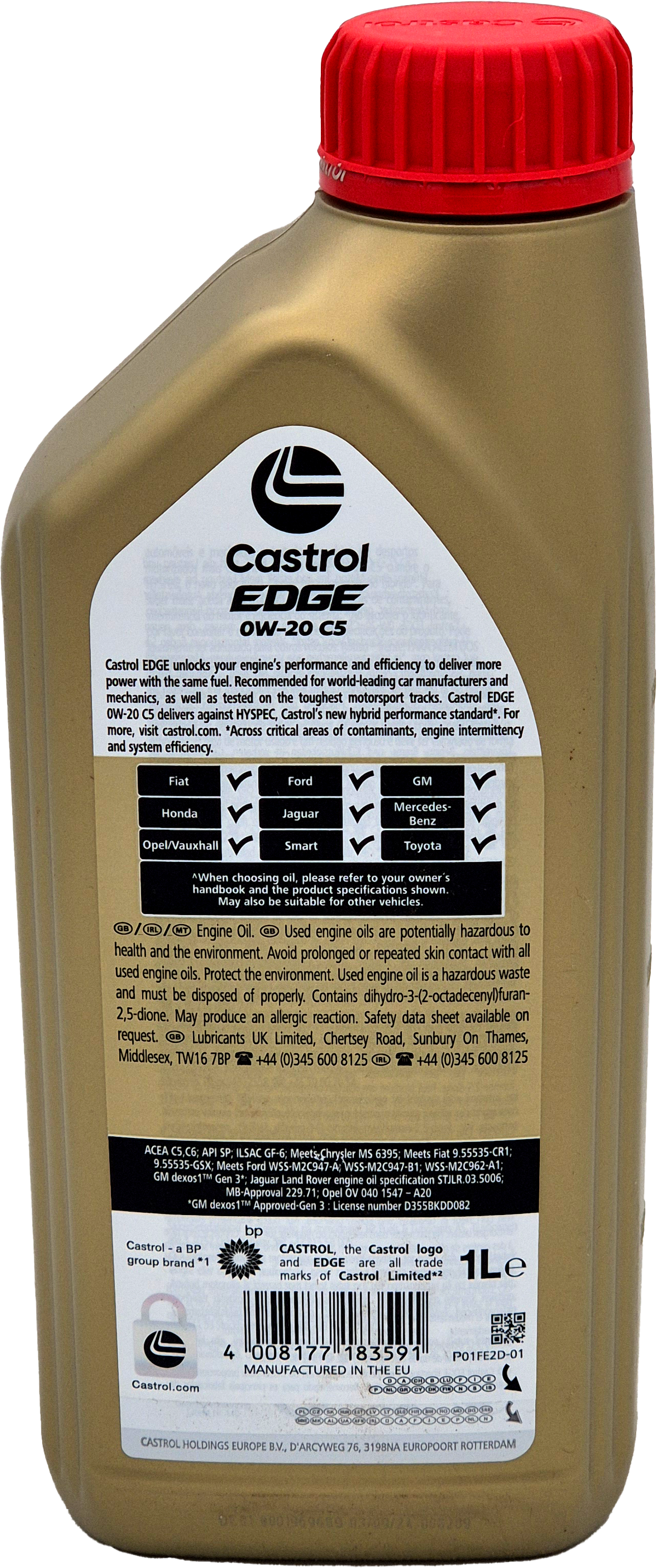 Castrol Edge 0W-20 C5 Motoröl 1l Flasche (ex. FST)