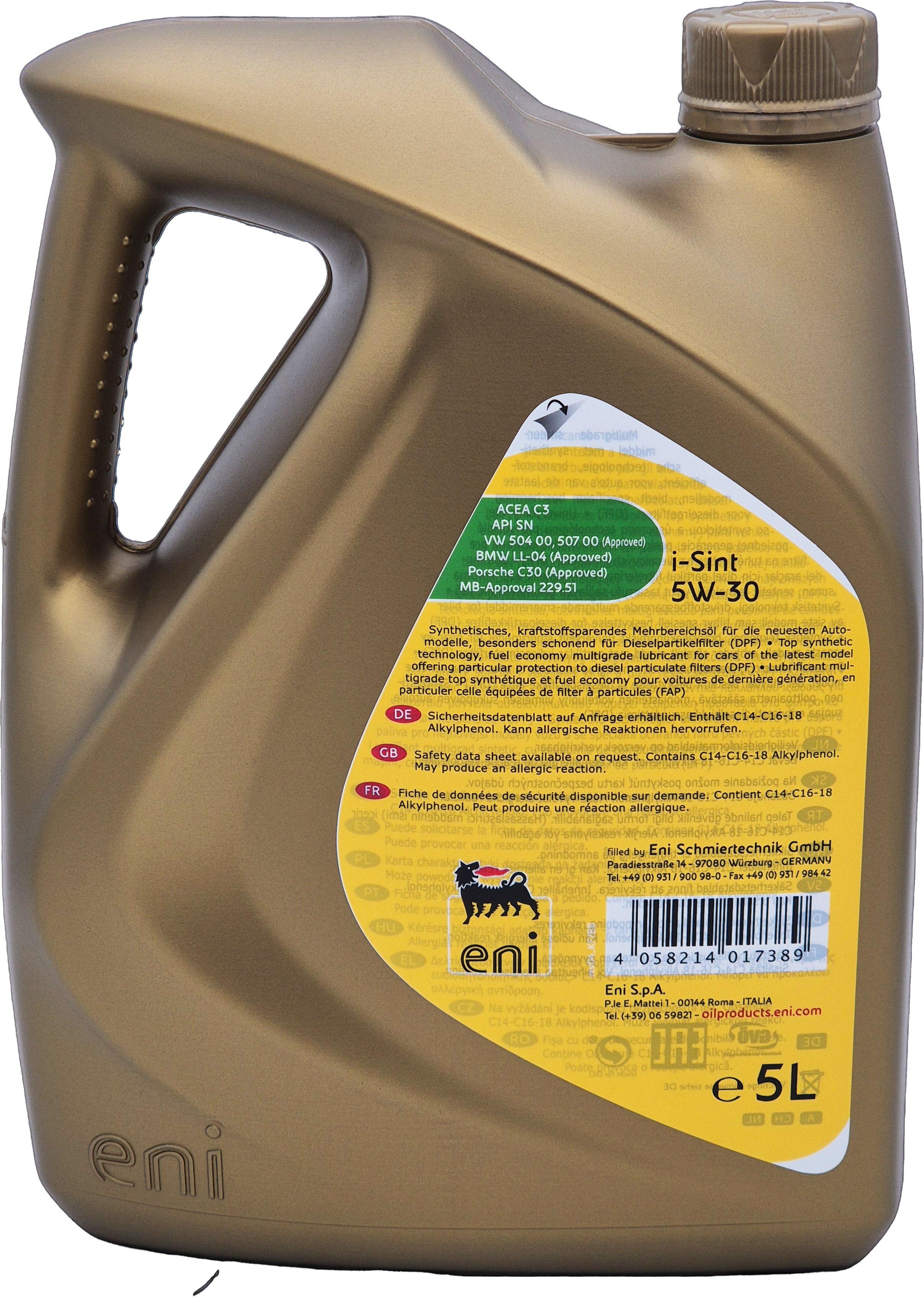 ENI i-Sint 5W-30 Motoröl 5l Kanister