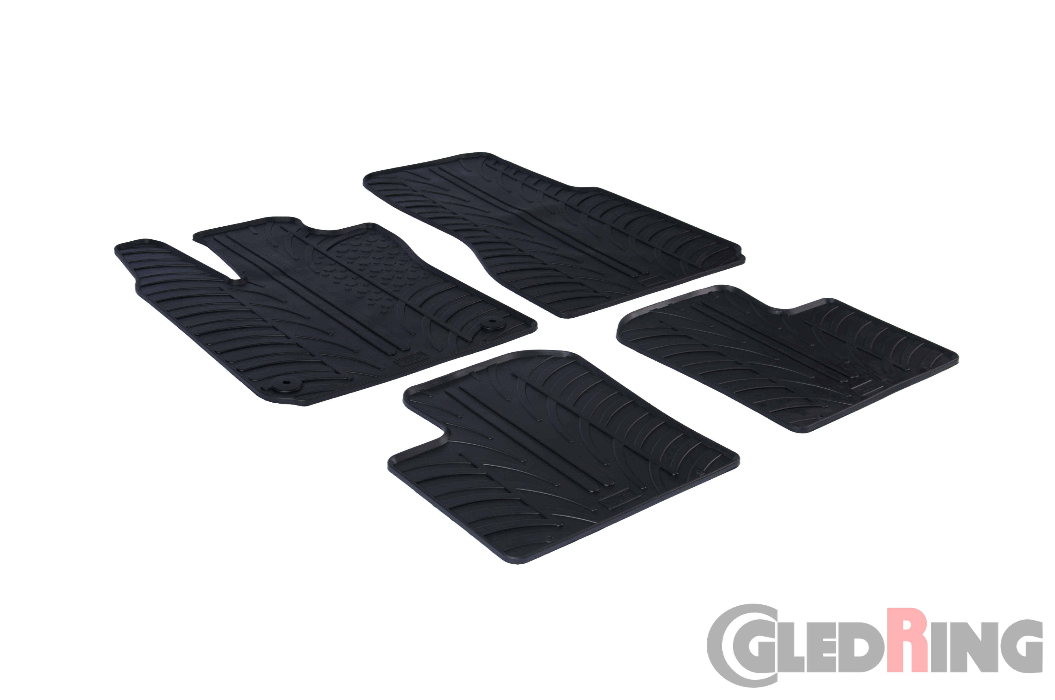 Original Gledring Passform Fußmatten Gummimatten 4 Tlg.+Fixing - RENAULT Twingo III 2014-> (5 Türig, Schaltung)