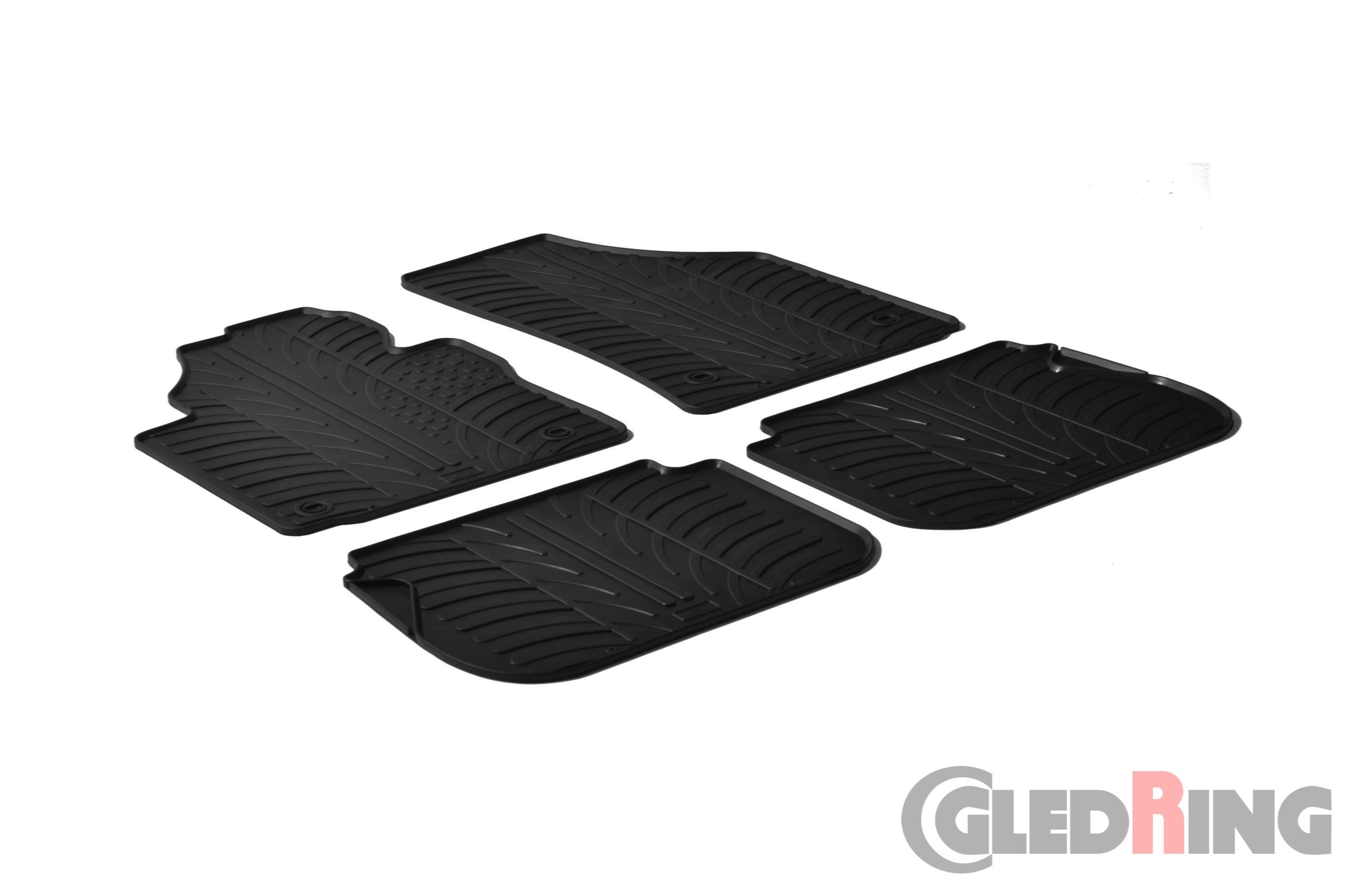 Original Gledring Passform Fußmatten Gummimatten 4 Tlg.+Fixing - VOLKSWAGEN Caddy 2004/2010->/Caddy FL 2015-10.2020 / Caddy Cross 2013->