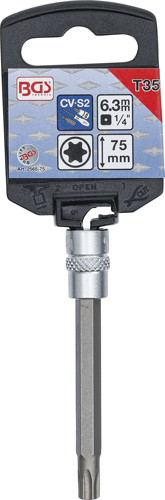 BGS Bit-Einsatz | Länge 75 mm | Antrieb Innenvierkant 6,3 mm (1/4