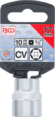 BGS Steckschlüssel-Einsatz Sechskant | Antrieb Innenvierkant 10 mm (3/8