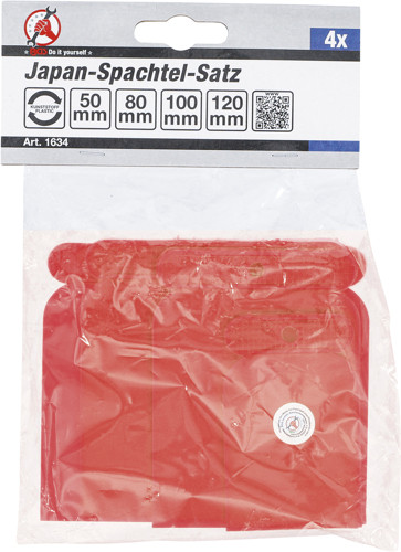 BGS Japan-Spachtel-Satz | Kunststoff | 50 / 80 / 100 / 120 mm | 4-tlg.