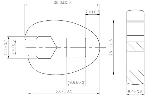 BGS Hahnenfußschlüssel | Antrieb Innenvierkant 10 mm (3/8