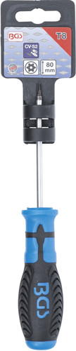 BGS Schraubendreher | T-Profil (für Torx) mit Bohrung T8 | Klingenlänge 80 mm