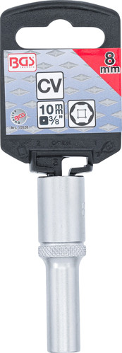 BGS Steckschlüssel-Einsatz Sechskant, tief | Antrieb Innenvierkant 10 mm (3/8