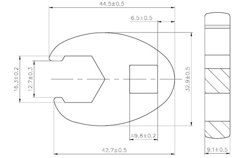 BGS Hahnenfußschlüssel | Antrieb Innenvierkant 10 mm (3/8