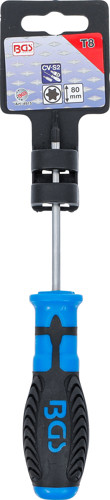 BGS Schraubendreher | T-Profil (für Torx) T8 | Klingenlänge 80 mm
