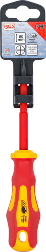 BGS VDE-Schraubendreher | Kreuzschlitz PH1 | Klingenlänge 80 mm