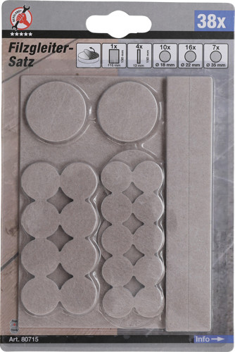 BGS Filzgleiter-Satz | beige | 38-tlg.