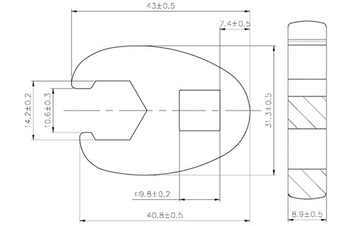 BGS Hahnenfußschlüssel | Antrieb Innenvierkant 10 mm (3/8