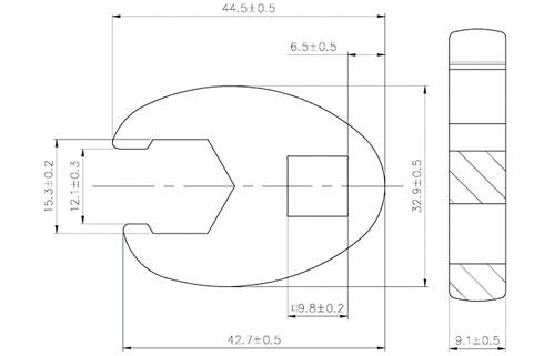BGS Hahnenfußschlüssel | Antrieb Innenvierkant 10 mm (3/8