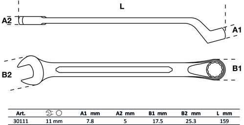 BGS Maul-Ringschlüssel, gekröpft | SW 11 mm