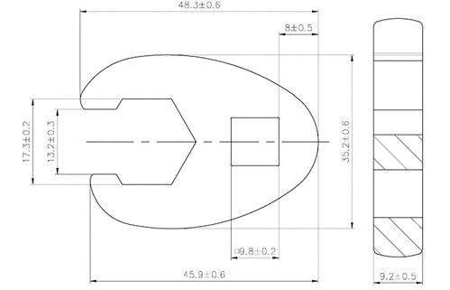 BGS Hahnenfußschlüssel | Antrieb Innenvierkant 10 mm (3/8