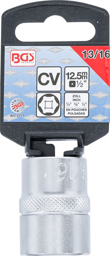 BGS Steckschlüssel-Einsatz Sechskant | Antrieb Innenvierkant 12,5 mm (1/2