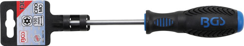 BGS Schraubendreher | T-Profil (für Torx) mit Bohrung T30 | Klingenlänge 100 mm