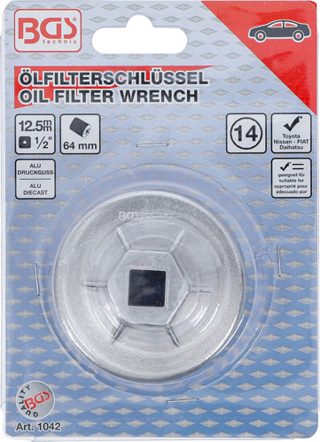 BGS Ölfilterschlüssel | 14-kant | Ø 64 mm | für Daihatsu, Fiat, Nissan, Toyota