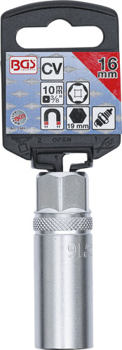 BGS Zündkerzen-Einsatz mit Magnet, Sechskant | Antrieb Innenvierkant 10 mm (3/8