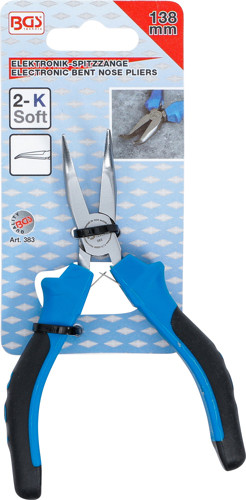 BGS Elektronik-Spitzzange | gebogen | mit Feder | 138 mm