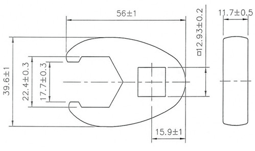 BGS Hahnenfußschlüssel | Antrieb Innenvierkant 12,5 mm (1/2