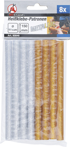 BGS Heißklebe-Patronen | gold-/silber-metallic | Ø 11 mm, 150 mm | 8-tlg.