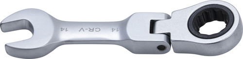 BGS Ratschenring-Maulschlüssel | kurz | abwinkelbar | SW 14 mm