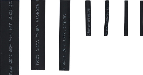 BGS Schrumpfschlauch-Sortiment | schwarz | 127-tlg.