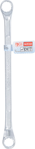 BGS Doppel-Ringschlüssel, gekröpft | SW 14 x 15 mm