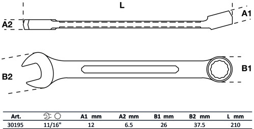 BGS Maul-Ringschlüssel | SW 11/16