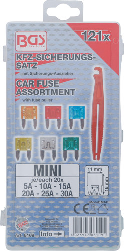 BGS Kfz-Sicherungs-Sortiment | MINI | 121-tlg.