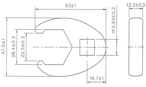 BGS Hahnenfußschlüssel | Antrieb Innenvierkant 12,5 mm (1/2