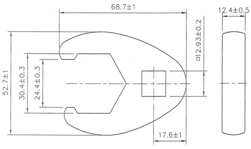 BGS Hahnenfußschlüssel | Antrieb Innenvierkant 12,5 mm (1/2