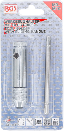 BGS Werkzeughalter mit Gleitgriff für Gewindebohrer | M3 - M10 | 80 mm