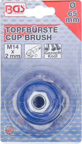 BGS Topfbürste | Aufnahme M14 x 2,0 mm | Ø 65 mm