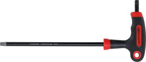 BGS Schraubendreher mit T-Griff und seitlicher Klinge | T-Profil (für Torx) mit/ohne Bohrung T45