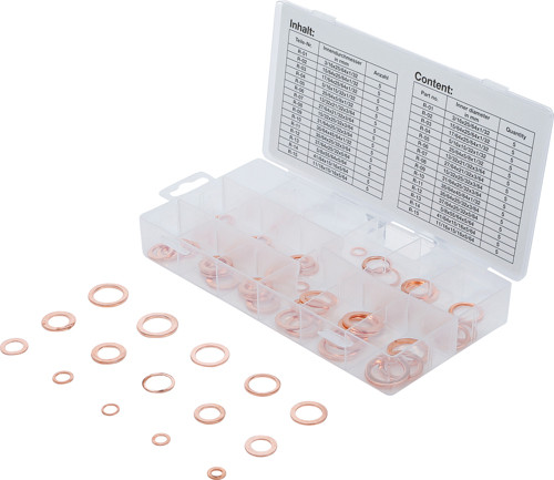 BGS Dichtring-Sortiment | Kupfer | Zollgrößen | für Öl-Ablassschrauben | 75-tlg.