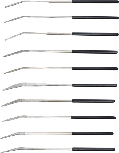 BGS Diamant-Lochfeilen-Satz | gebogen | 140 x 3 mm | 10-tlg.