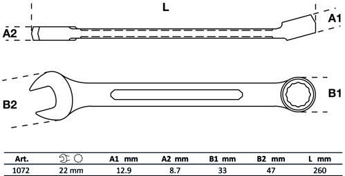 BGS Maul-Ringschlüssel | SW 22 mm